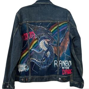 Dio Rainbow in the Dark  hand painted Denim Trucker Jacket